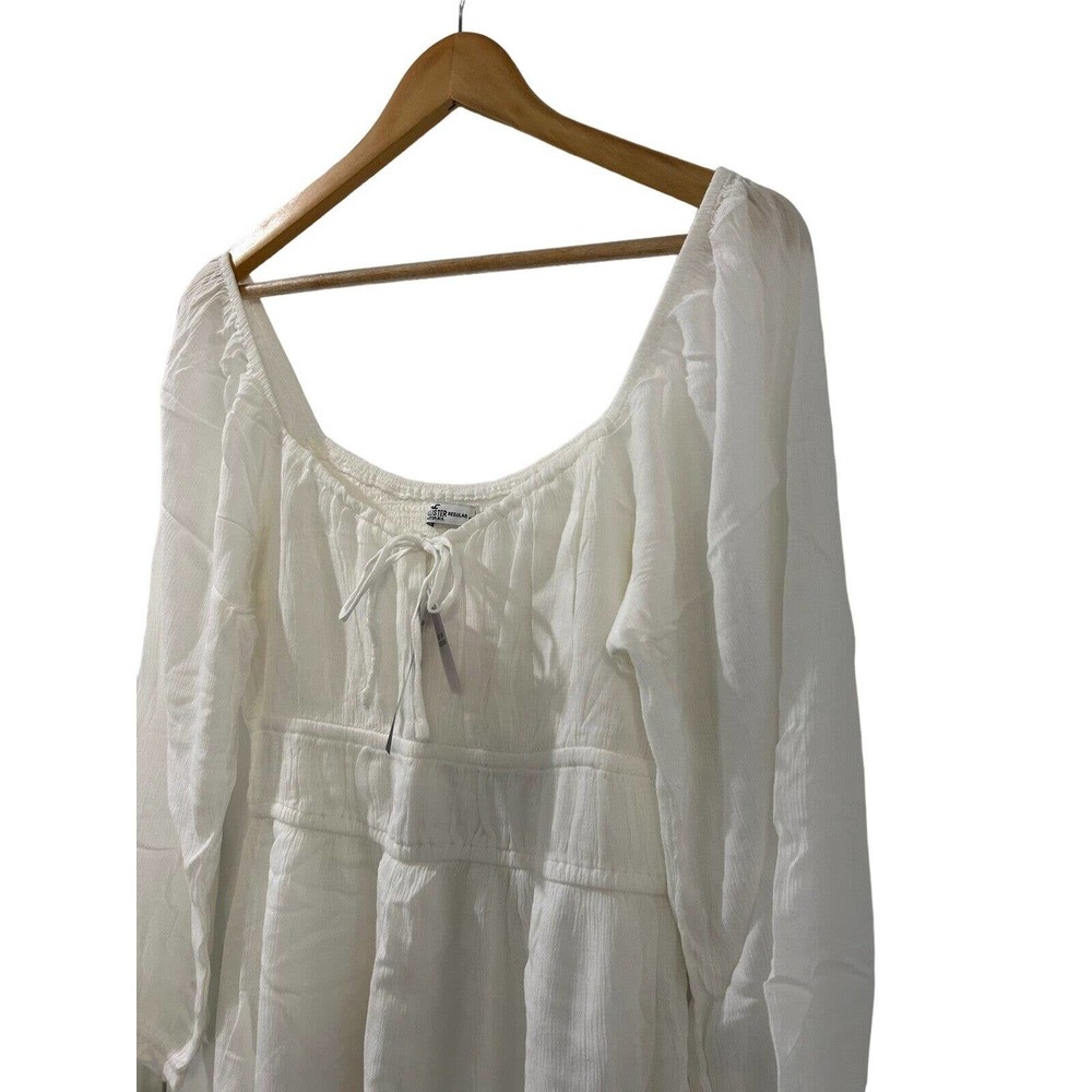 (Sold)HOLLISTER White LONG-SLEEVE CHANNELED BUILT-IN SHORTS DRESS Large NWT - Picture 4 of 14